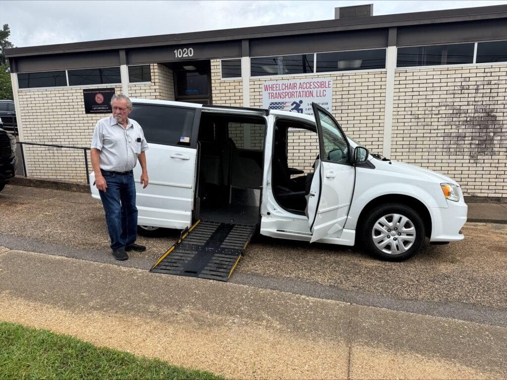 This image is of a Wheelchair Van and includes a view of the vehicle itself so customers can assess the van against their needs.