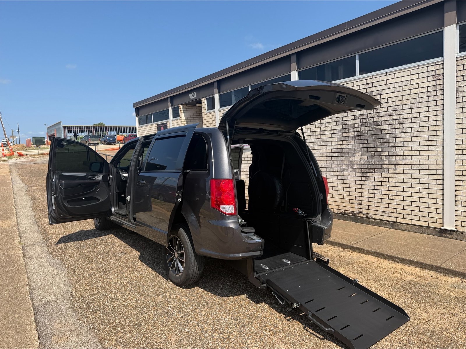 Wheelchair Accessible Rental Van 0829 Rear Angled Driver Side Rear Entry Ramp View